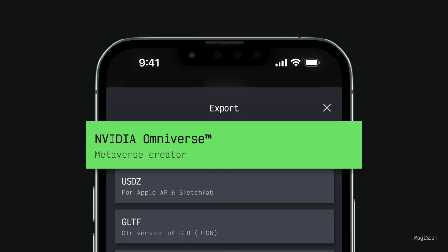 Choose Export to Omniverse