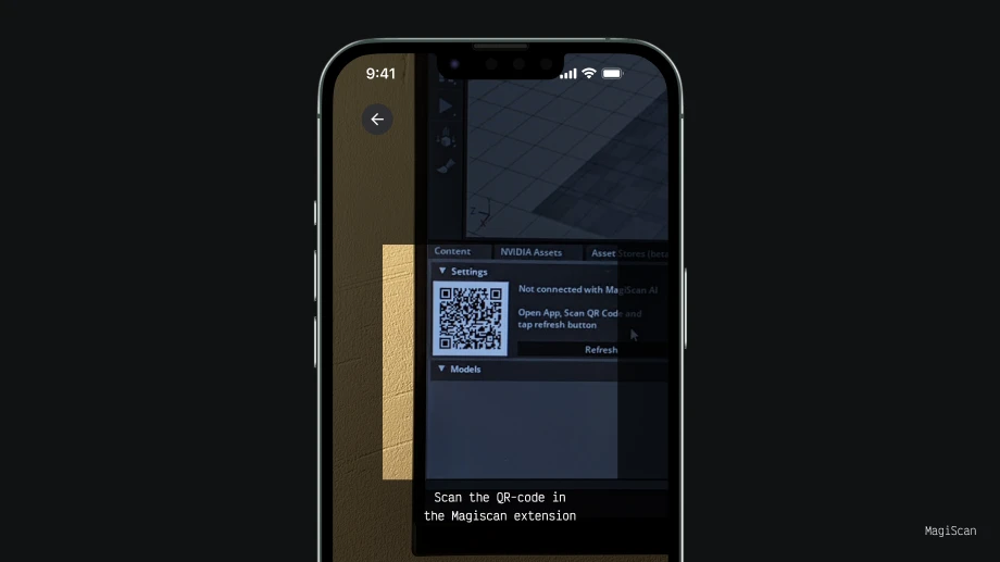 Scan QR code from the extension
