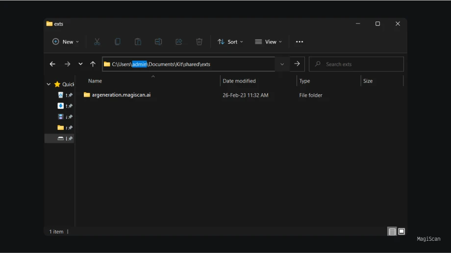 Unpack the extension zip